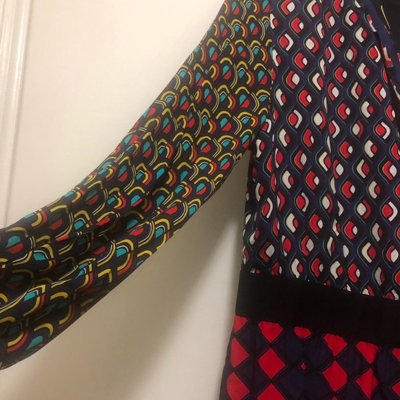 NWT $495 Alice + Olivia Karolina Paneled Blouson-Sleeve Midi Dress! - Picture 7 of 10